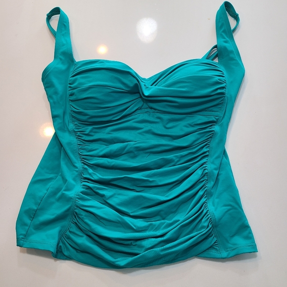 La Blanca Teal Swimsuit Top In Size 10 - Picture 1 of 5